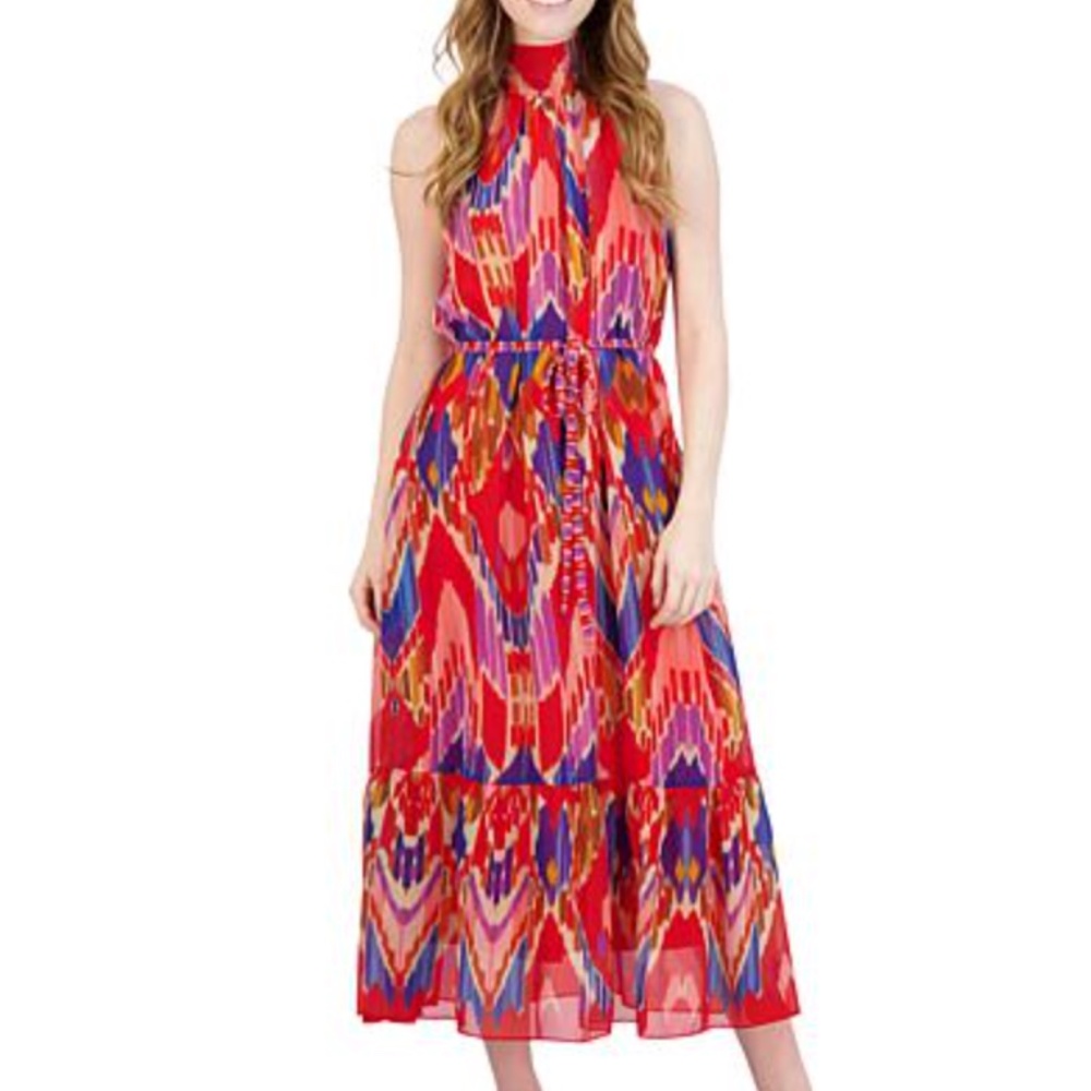 BEAUTIFUL DONNA RICCO Halter Maxi Dress With Belt Size 10